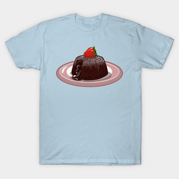 Chocolate lava cake cartoon illustration T-Shirt by Miss Cartoon